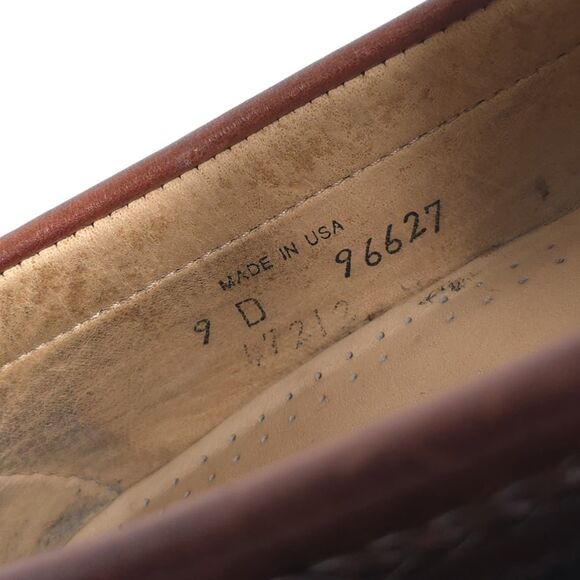ALLEN EDMONDS Mens Kiltie Tassel Bow Leather Loafers 9D Brown USA MADE main image 5